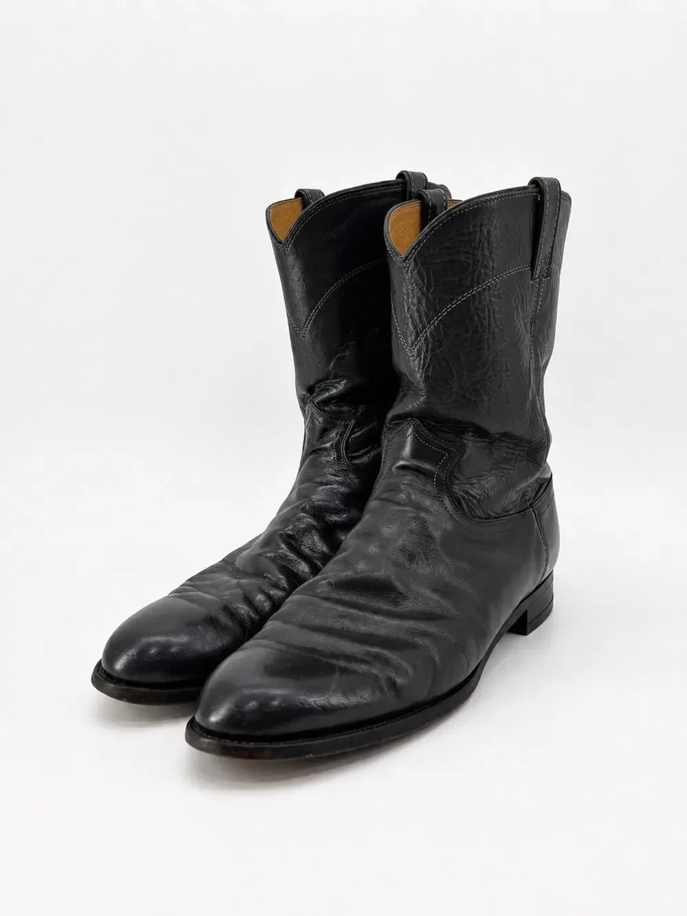 Justin Boots USA Dark Gray Mens Size 14 Style 1025 Western Cowboy USA